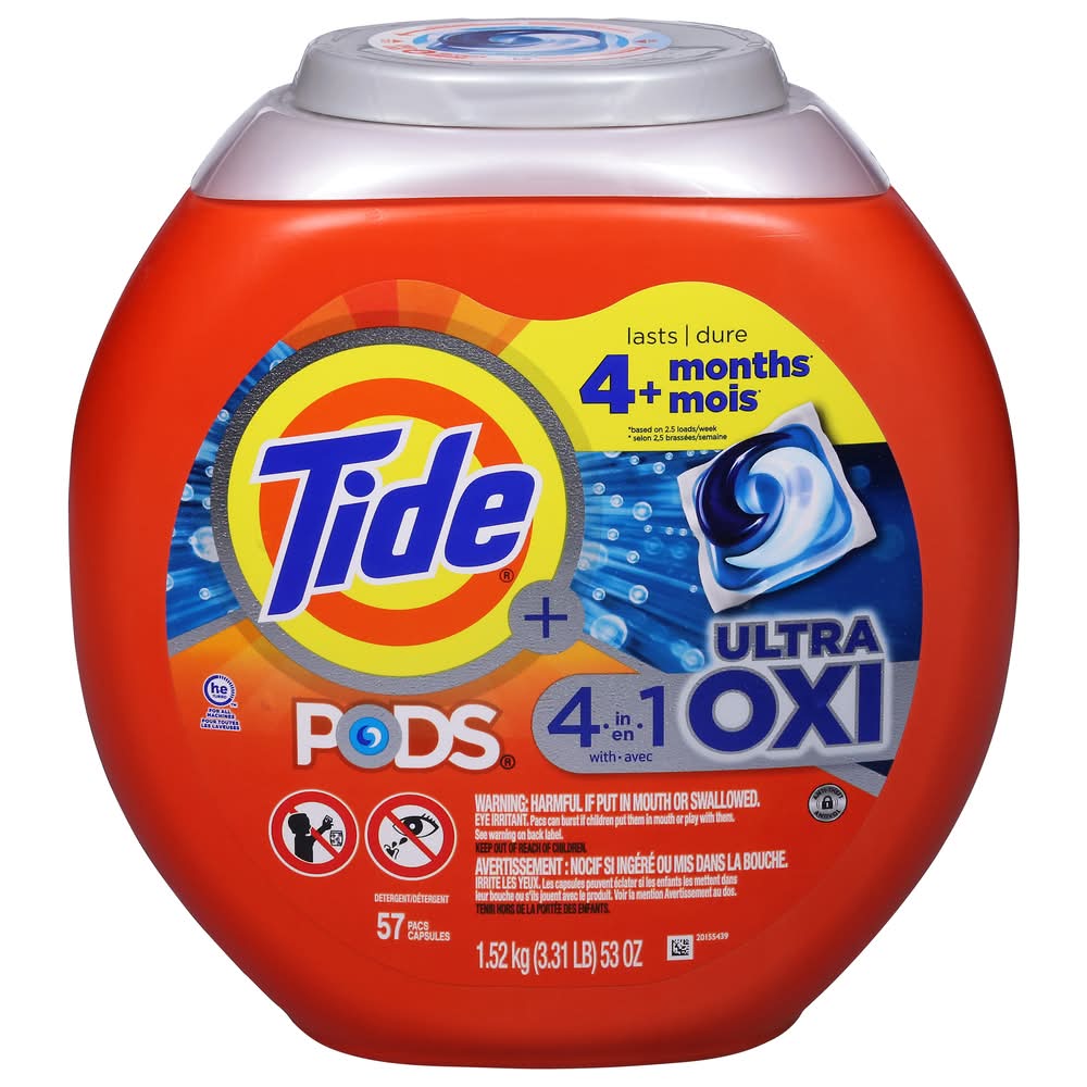 Tide 4-N-1 Ultra Liquid Laundry Detergent Soap Pods (4.04 lbs, 57 ct)