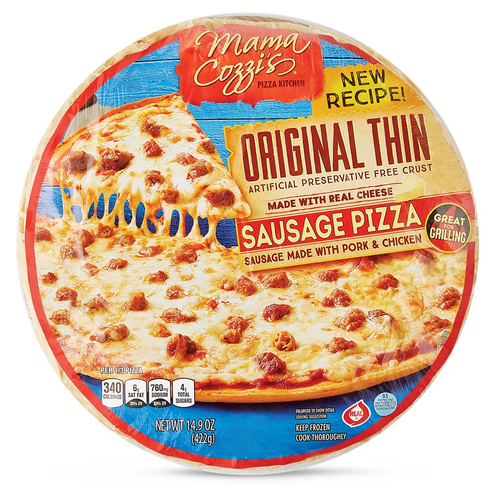 Mama Cozzis Original Thin Crust Sausage Pizza (14.9 oz)