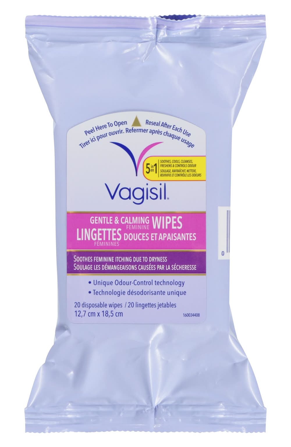 Vagisil lingettes féminines antidémangeaisons vagisil " - feminine anti-itch wipes (20 units)