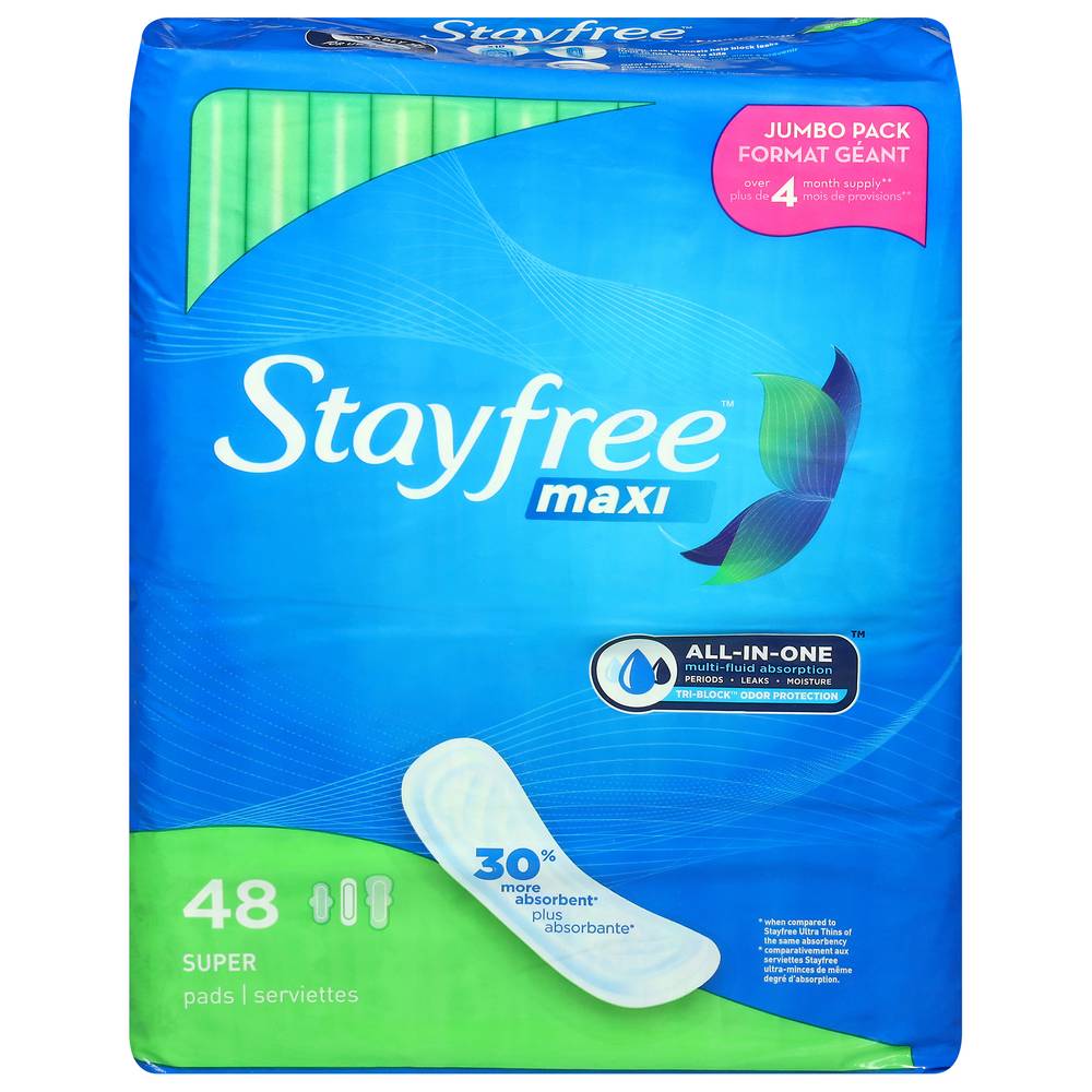 Stayfree Super Absorbency Maxi Pads (1.2 lbs)