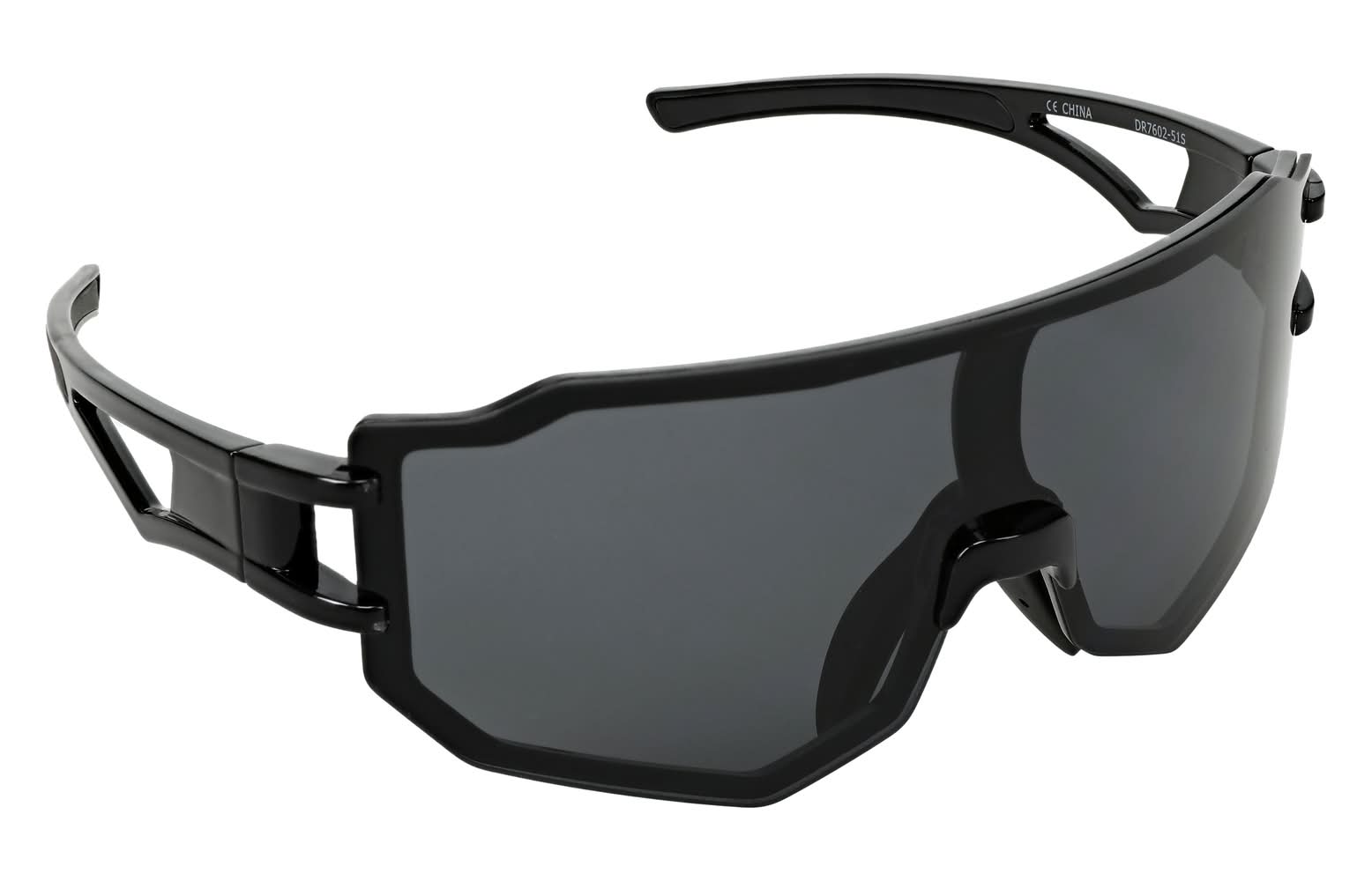 Ladies Large Rimless Mirror Shield Sunglasses Black