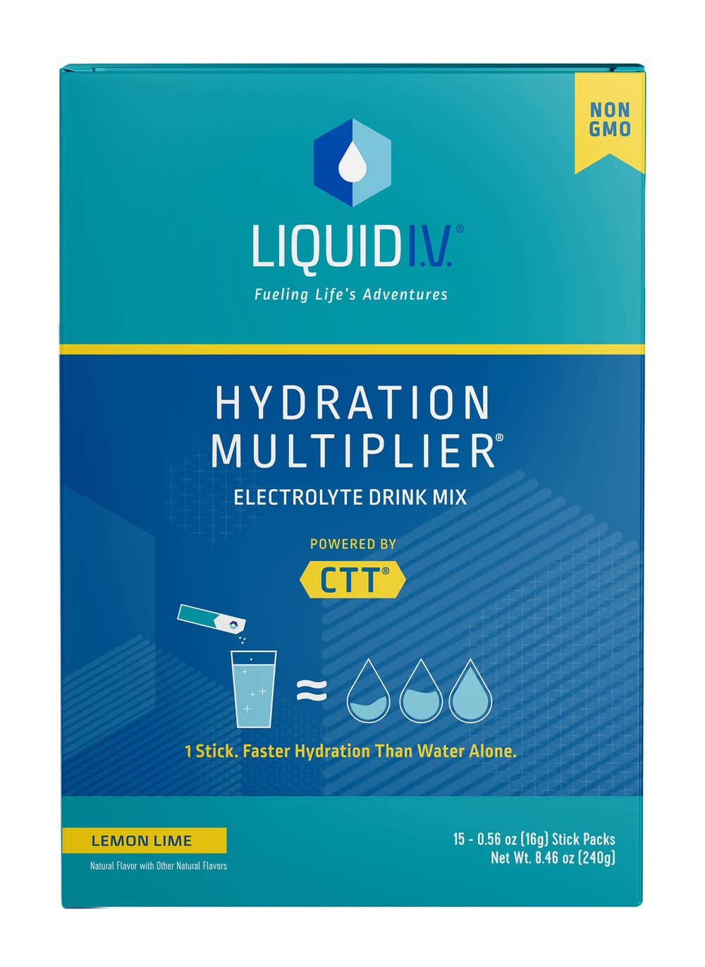 Liquid I.V. Hydration Multiplier Lemon Lime Electrolyte Powder Drink Mix (15 x 0.56 oz)