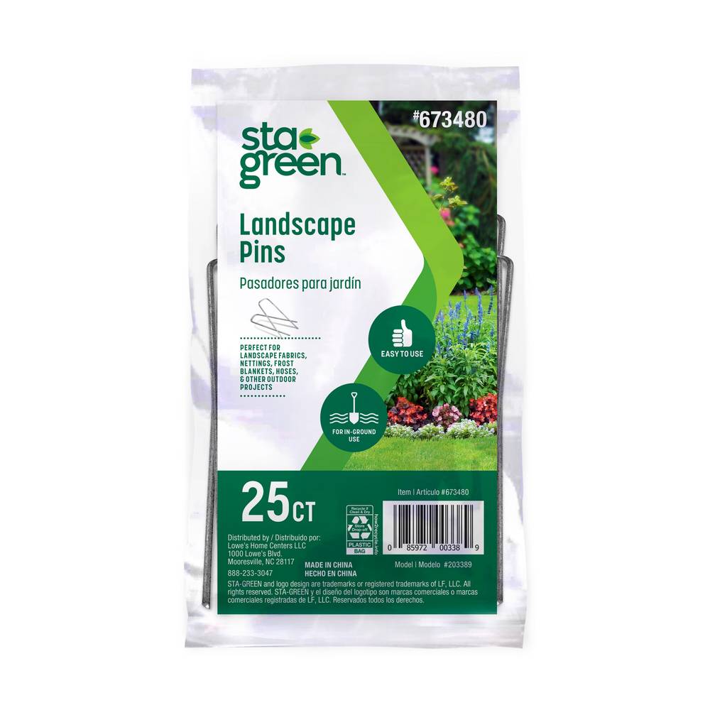 Sta-Green 25-Pack 4-in Metal Landscape Fabric Pins | 203389