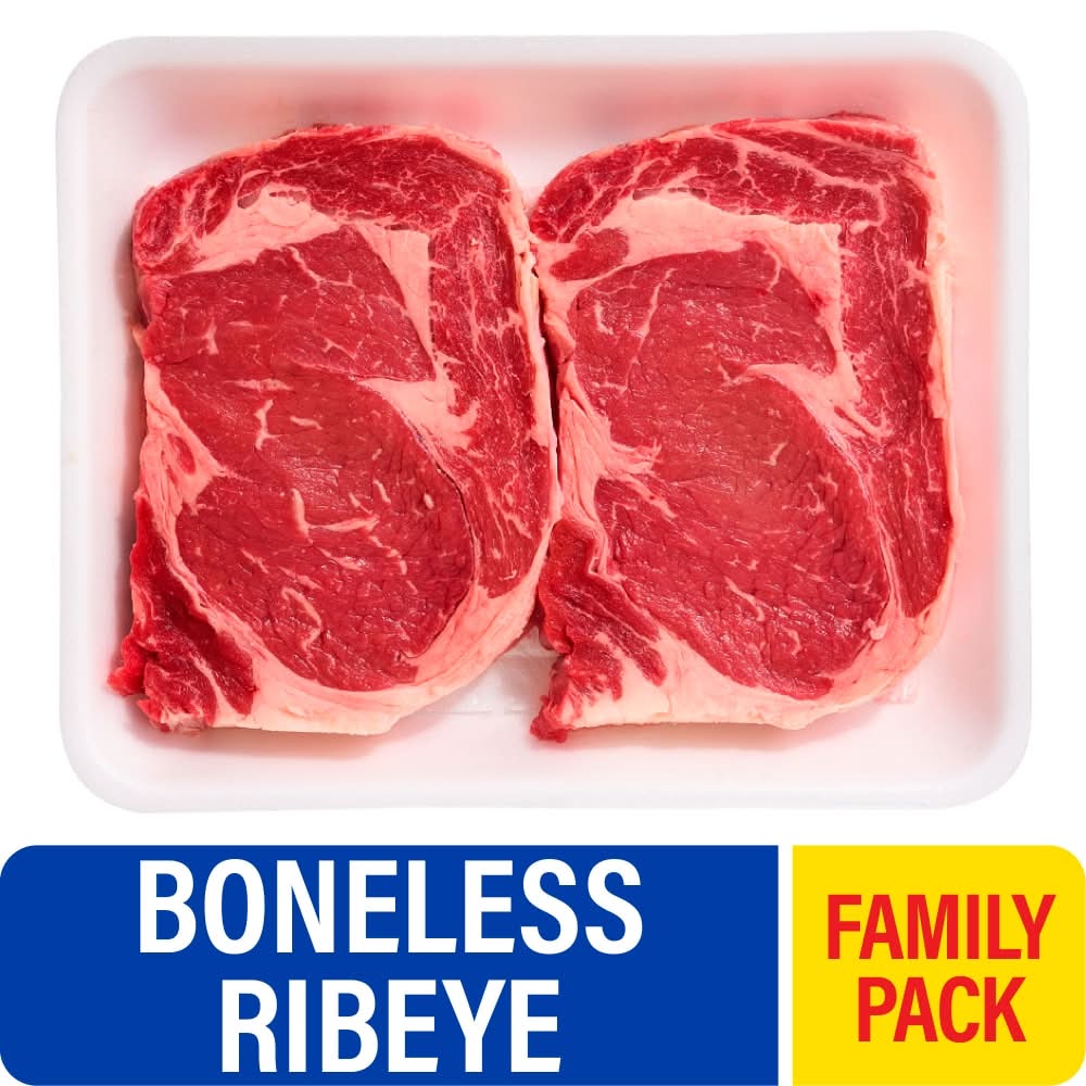 Choice Boneless Ribeye Beef Steak Family Pack