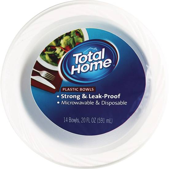 Total Home Microwaveable Plastic Bowls, 14 ct