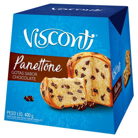 Visconti panetone tradicional com gotas de chocolate