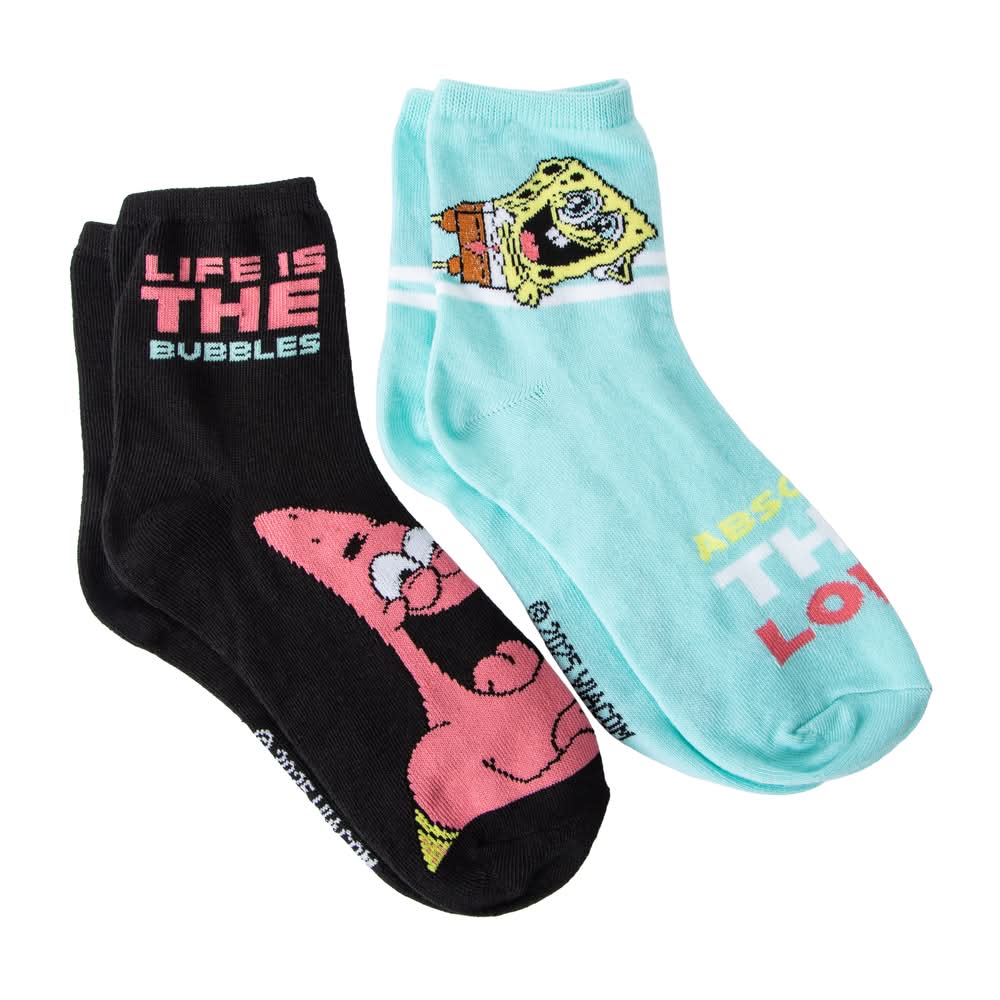 Branded Girls Mid-Crew Socks 2-Pack SpongeBob