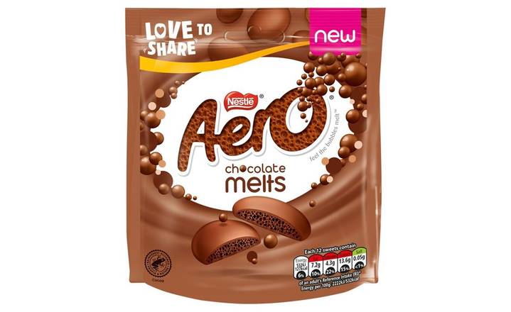 Aero Melts Milk Chocolate Sharing Bag 92g (402940) 