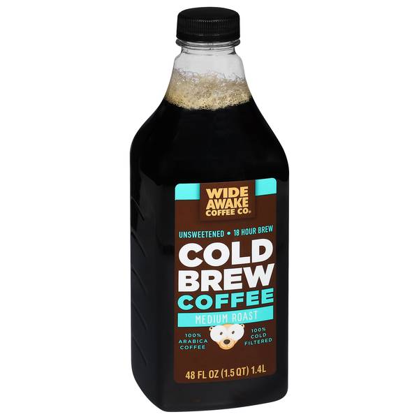 Wide Awake Coffee Co. Unsweetened Medium Roast Cold Brew Coffee (48 fl oz)