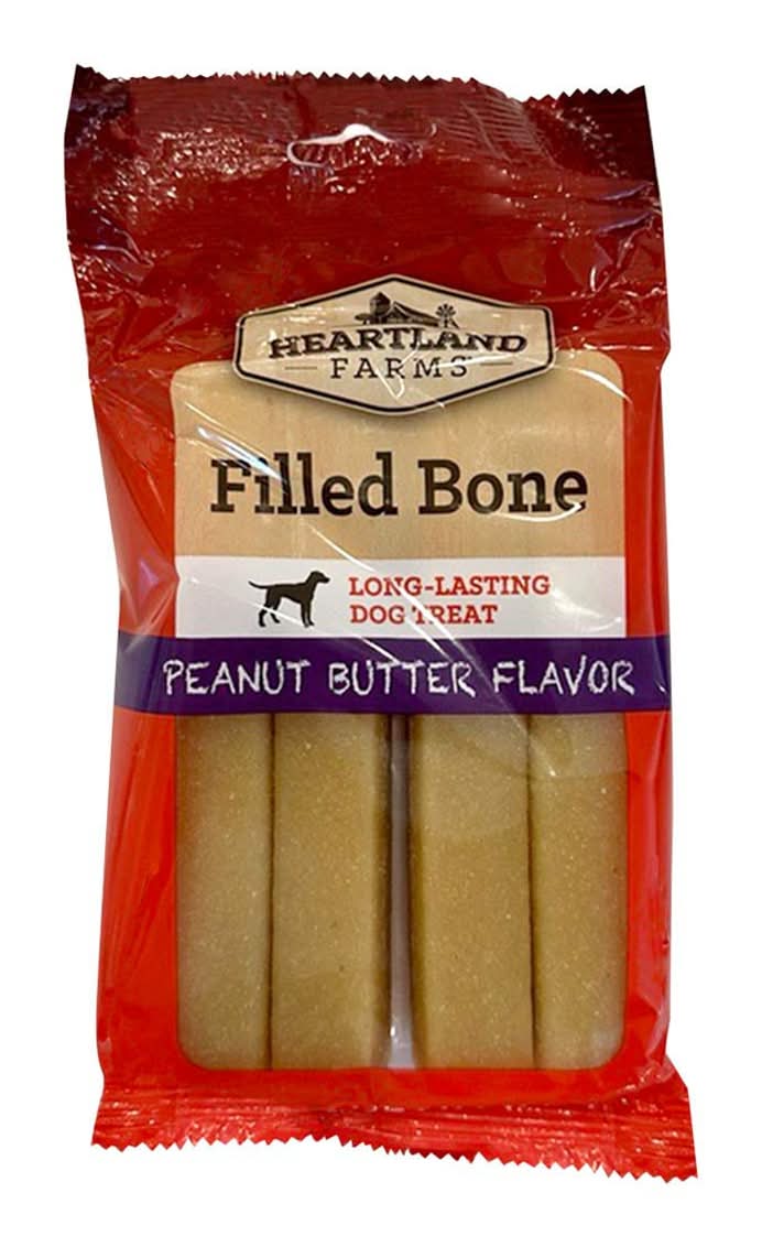Heartland Farmss Filled Bone Peanut Butter Flavor Long-Lasting Dog Treats 4 Ct