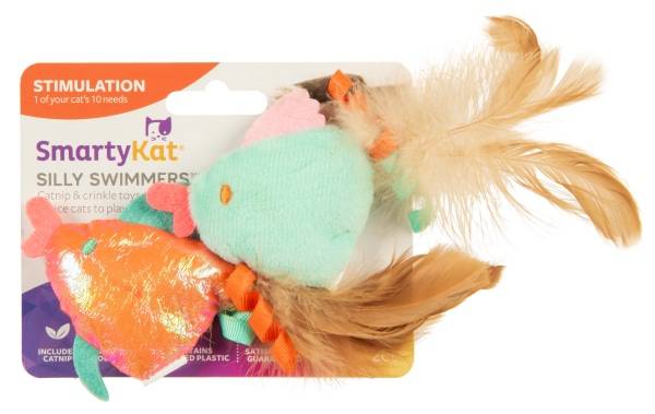 Smartykat Silly Swimmers Catnip Cat Toys Set Of 2