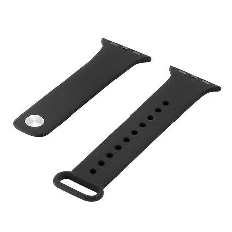 onn. Premium Silicone Band for 38-40-41 mm Apple Watch (Color: Black)
