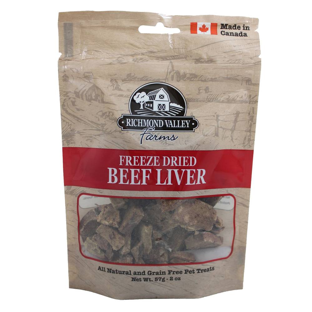 Richmond Valley Farms Freeze Dried Dog Treats - Natural, Grain Free, Beef Liver (Size: 57 G)
