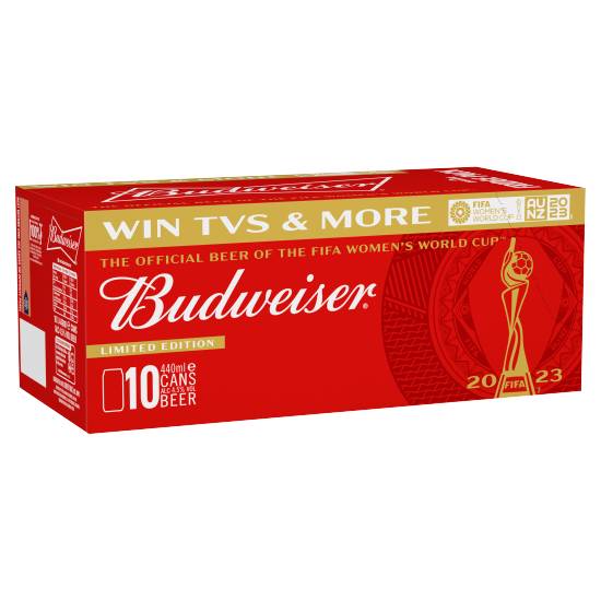 Budweiser Limited Edition Lager Beer Cans (10 pack, 440 ml)