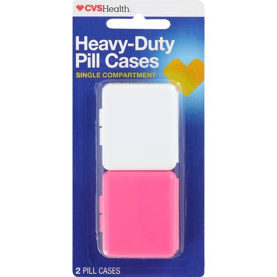 CVS Health Heavy-Duty Single Compartment Pill Case, 2 CT