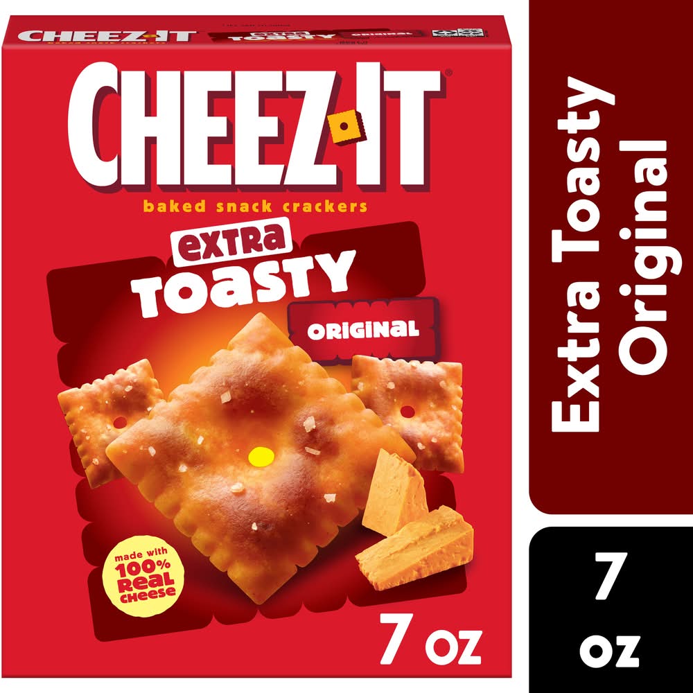 Cheez-It Extra Toasty Baked Snack Crackers, Original (7 oz)