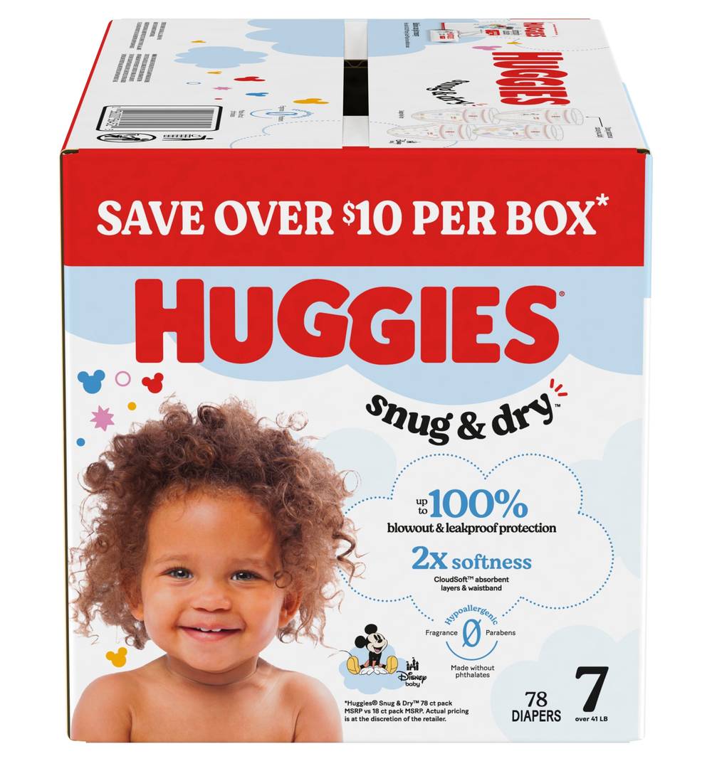 Huggies Snug & Dry Disposable Baby Diapers, 7 (78 ct)