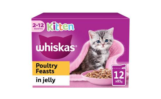 Whiskas Kitten Poultry Feasts in Jelly 12 x 85g (1.02kg)