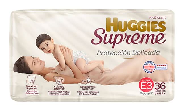 Huggies · Supreme pañales desechables para bebés, Etapa 3 (36 un)