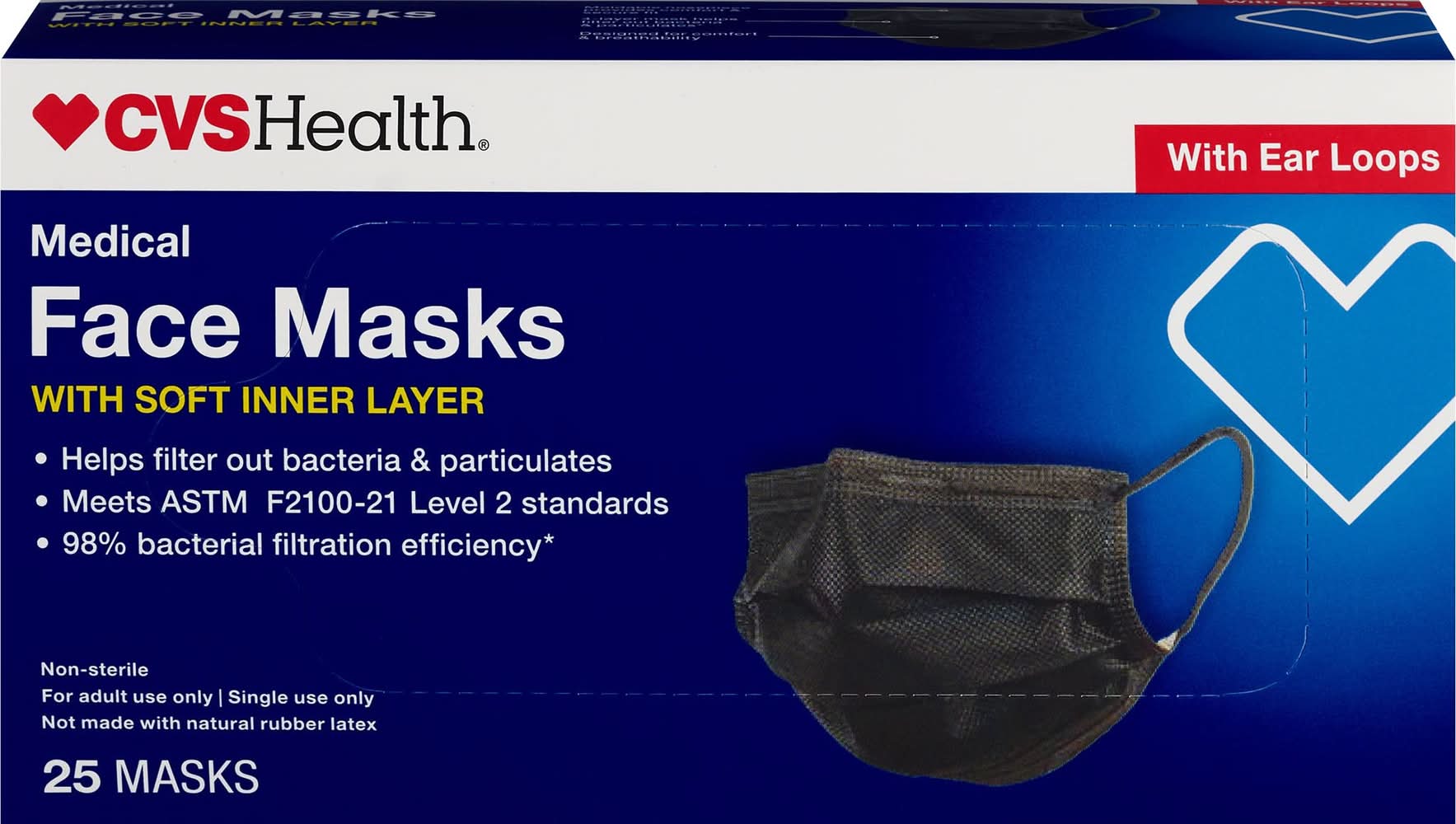 CVS Health Medical Face Masks With Ear Loops (25 ct)