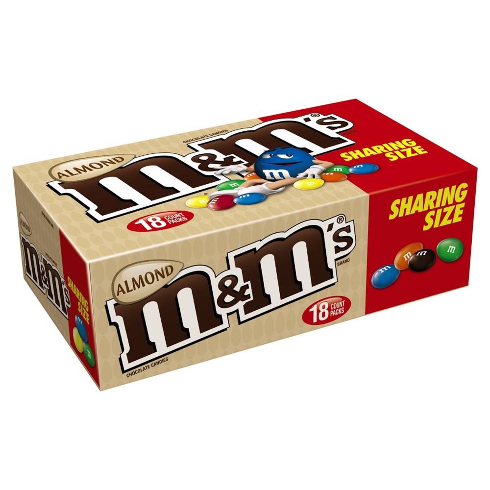 M&M's Almond Chocolate Candy Sharing Size Pouch (18 x 2.83 oz)