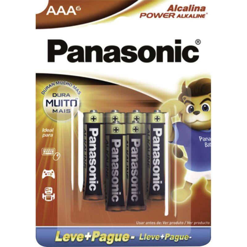 Panasonic pilha alcalina palito aaa (6 unidades)