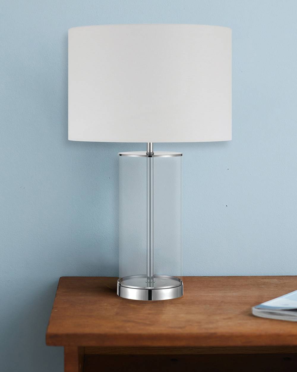 allen + roth Brushed Nickel Led Table Lamp With Fabric Shade