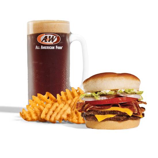 A&W Double Bacon Cheeseburger Combo