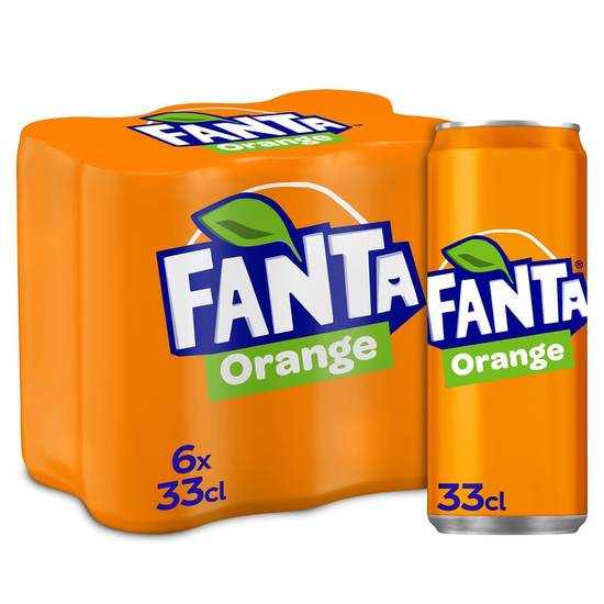 Soda orange Fanta canettes 6x33cl