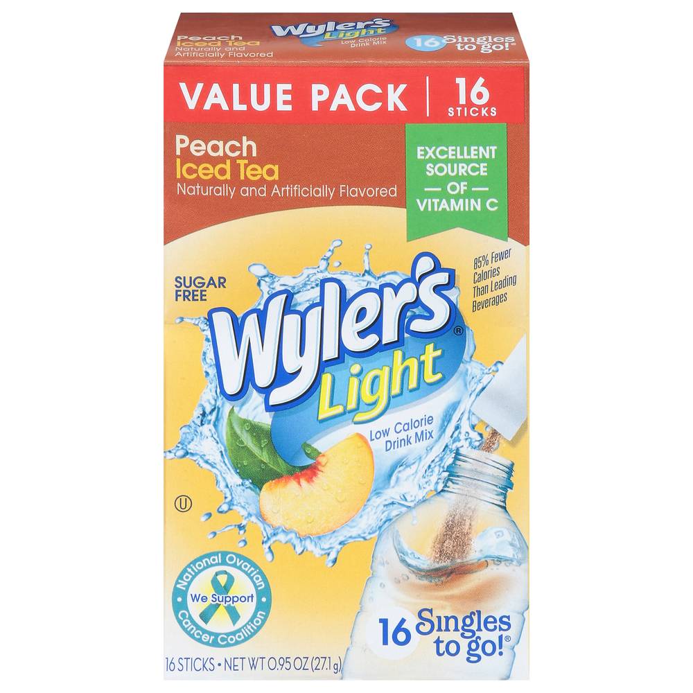 Wyler's Iced Tea Drink Mix Value pack, Peach (0.95 oz, 16 ct)