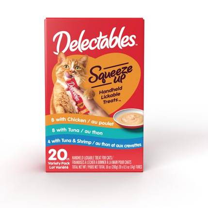 Delectables Squeeze Up Cat Treats, Chicken - Tuna - Shrimp (14 g, 20 ct)