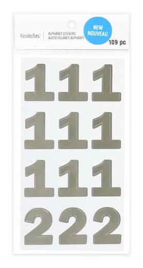 Recollections Silver Foil Number Stickers, 3.88x7 in (109 ct)