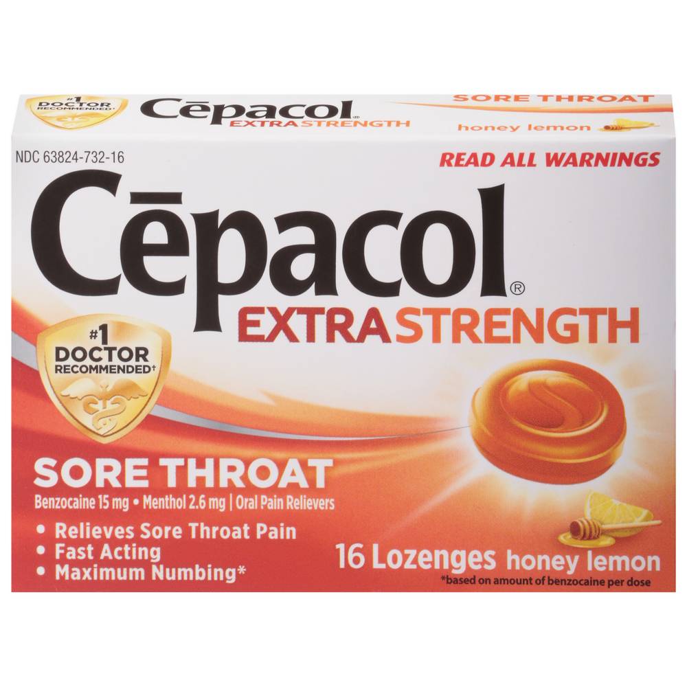 Cepacol Extra Strength Honey Lemon Sore Throat Lozenges (16 ct)