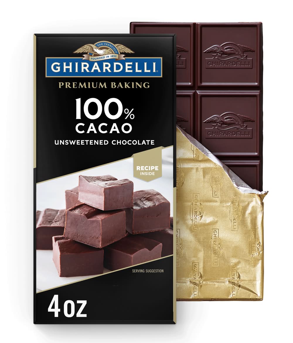 Ghirardelli Unsweetened 100% Cacao Premium Baking Bar (4 oz)