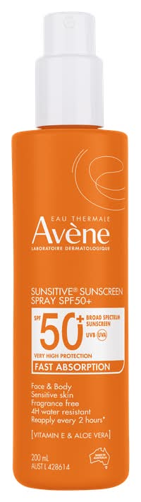 Avene Sunsitive Sunscreen Adult SPF50+ Spray 200ml