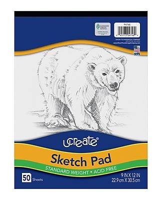 Pacon UCreate 9 x 12 Tape Bound Sketch Pad, 50 Sheets/Pad (4746)