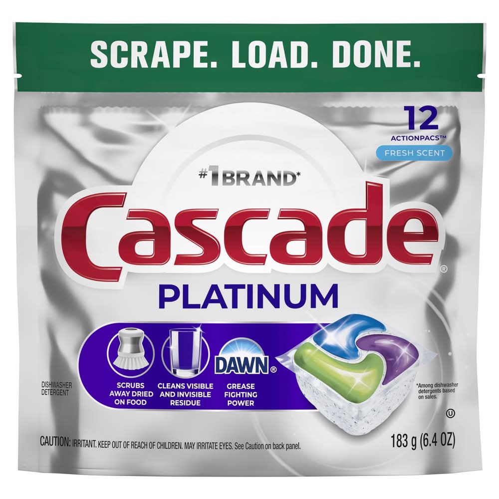 Cascade Platinum Fresh Scent Pods Dishwasher Detergent 6.4 Oz 12 Pk