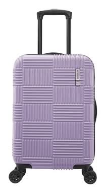 American Tourister Nxt Checkered Hardside Carry on Spinner Suitcase, Soft Lilac