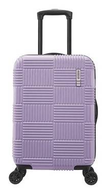 American Tourister Nxt Checkered Hardside Carry on Spinner Suitcase, Soft Lilac