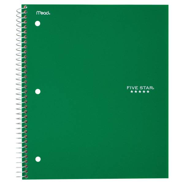 Five Star Notebook, Letter Size, 1 Subject, College Ruled