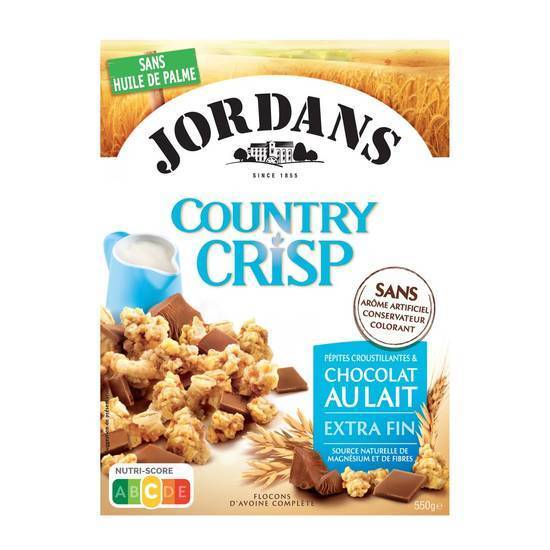 Céréales chocolat au lait Country Crips JORDANS 550g