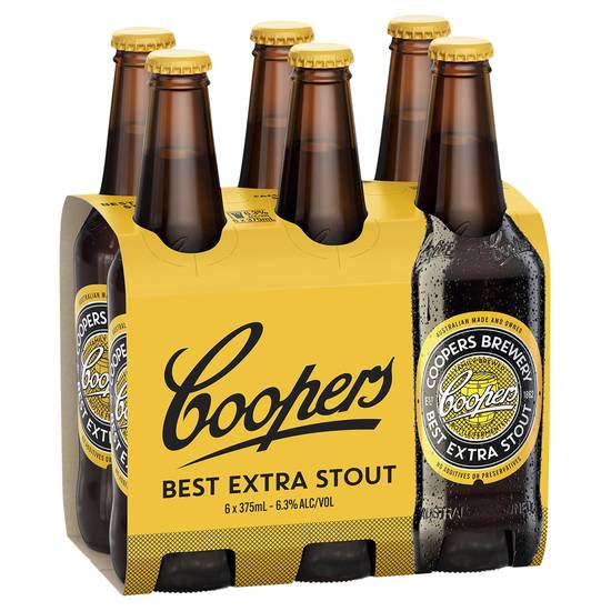 Coopers Extra Stout Bottle 375ml X 6 pack