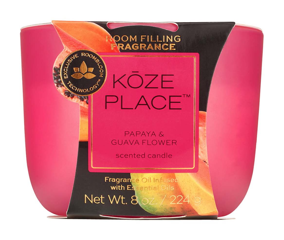 Koze Place Scented Candle, Papaya & Guava Flower, (8 oz)
