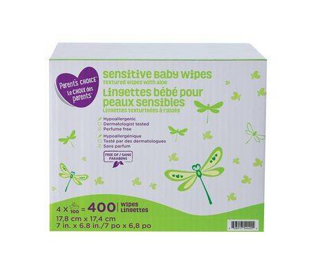 Parent's Choice Sensitive Textured Baby Wipes With Aloe (400 wipes)