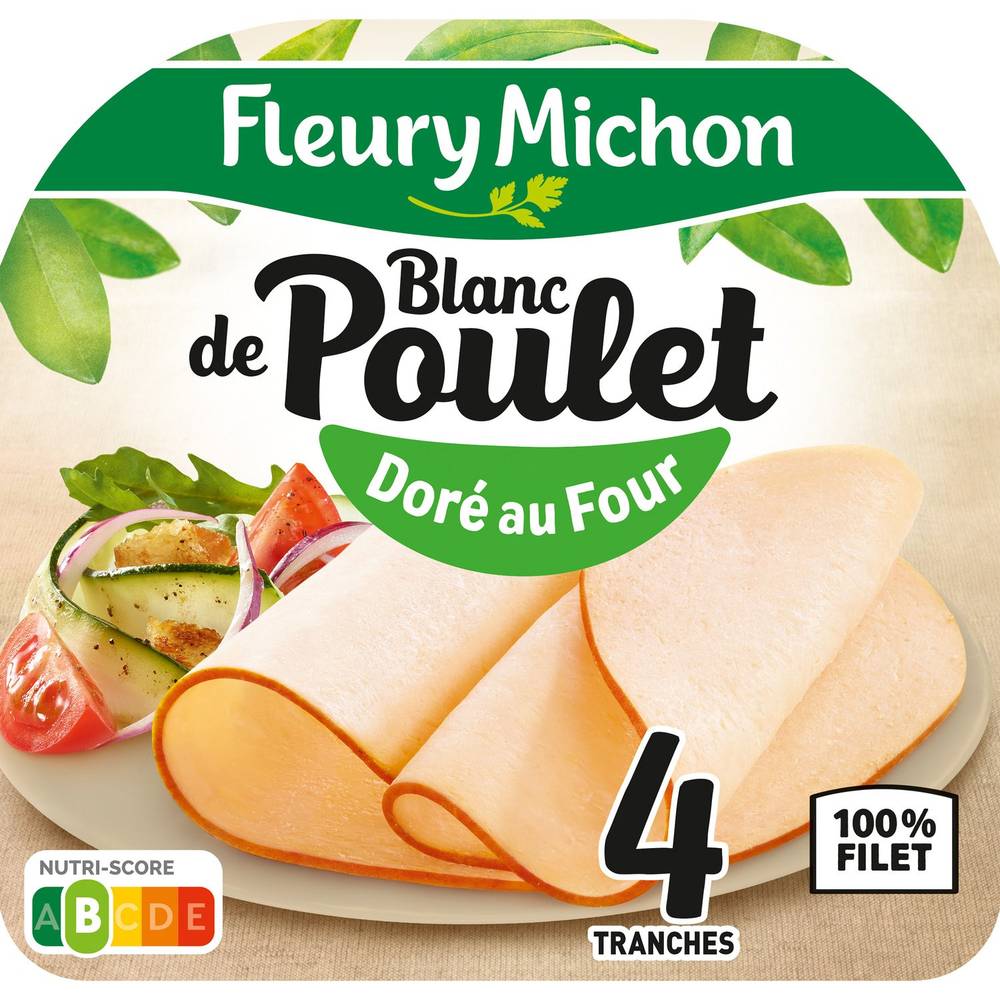 Fleury Michon - Blanc de poulet doré au four (4 pièces)