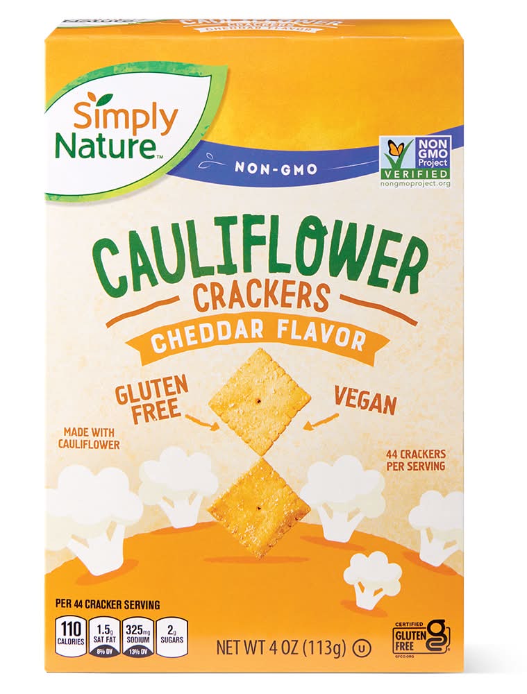 Simply Nature Cauliflower Crackers, Cheddar (4 oz)