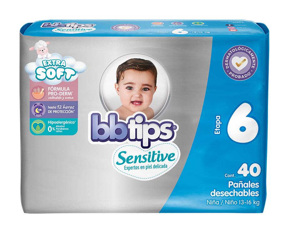 bbtips · Pañales desechables, unisex, Talla 6 - XLG (40 un)