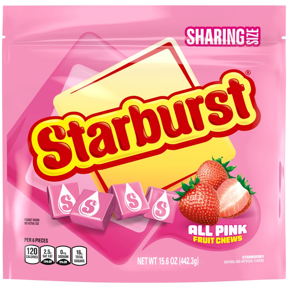 Starburst All Pink Fruit Chews Sharing Size, Strawberry (15.6 oz)