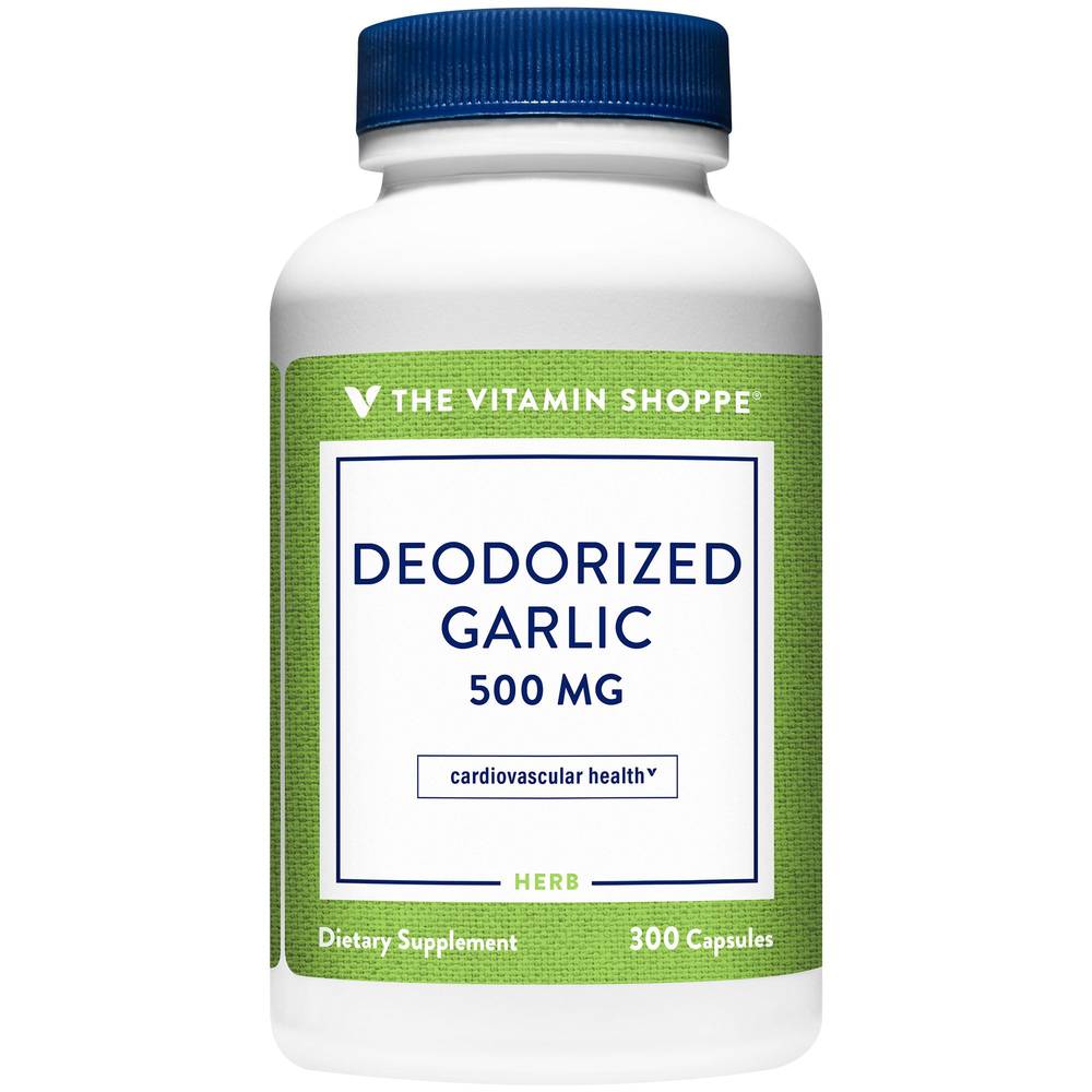 The Vitamin Shoppe Deodorized Garlic 500 mg Cardiovascular Health Capsules (300 ct)