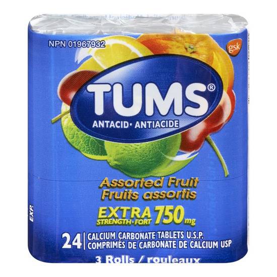 Tums Extra Strength Antiacid Tablets 750 mg (24 units)